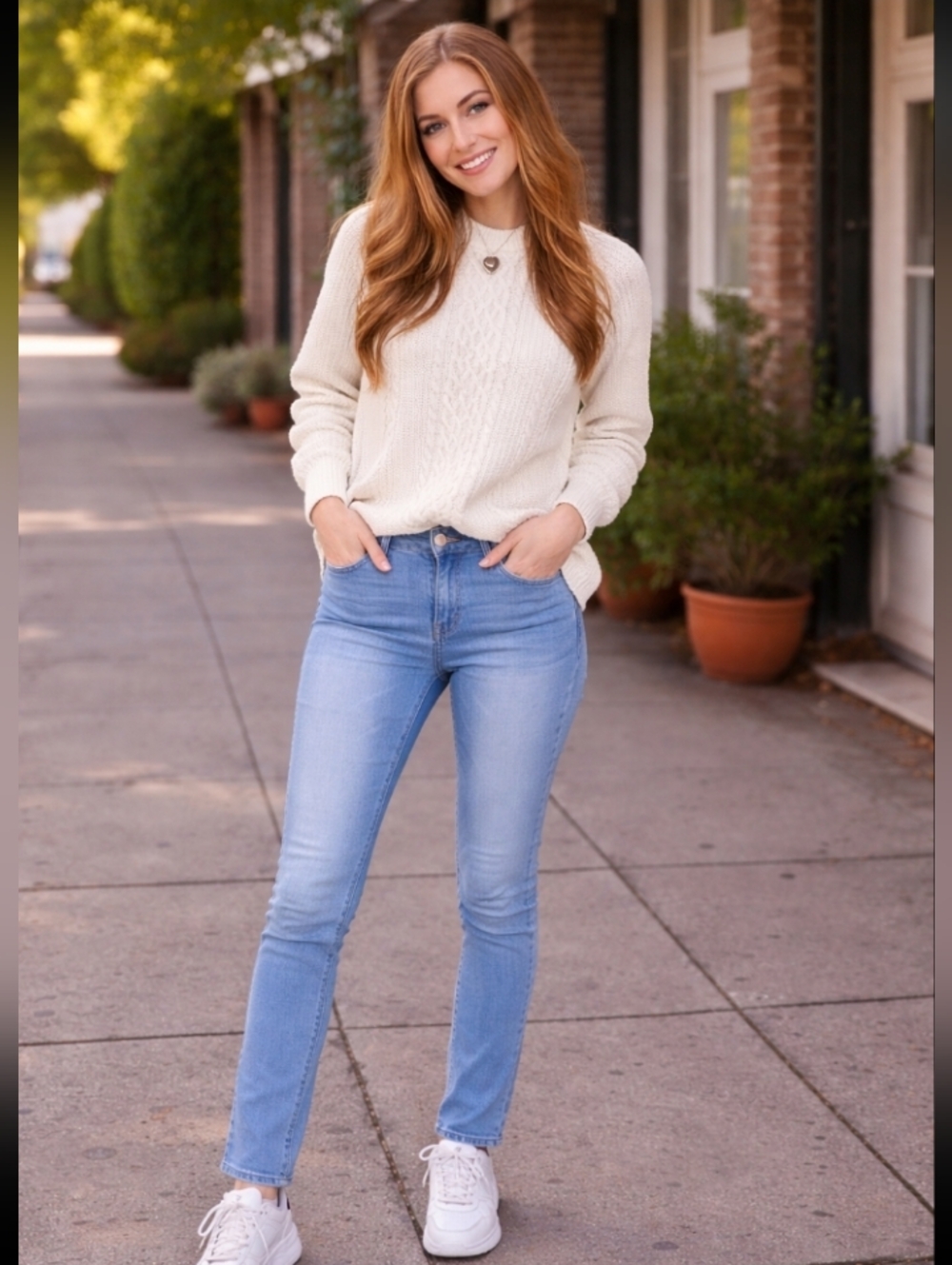 #92 - NWT Eddie Bauer Knit Pullover Sweater, Cream, Women's Medium - Picture 2 of 7